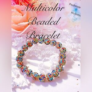 Sparkling Beaded Bracelet/multicolor beads/girly/gifts/10mm beads/